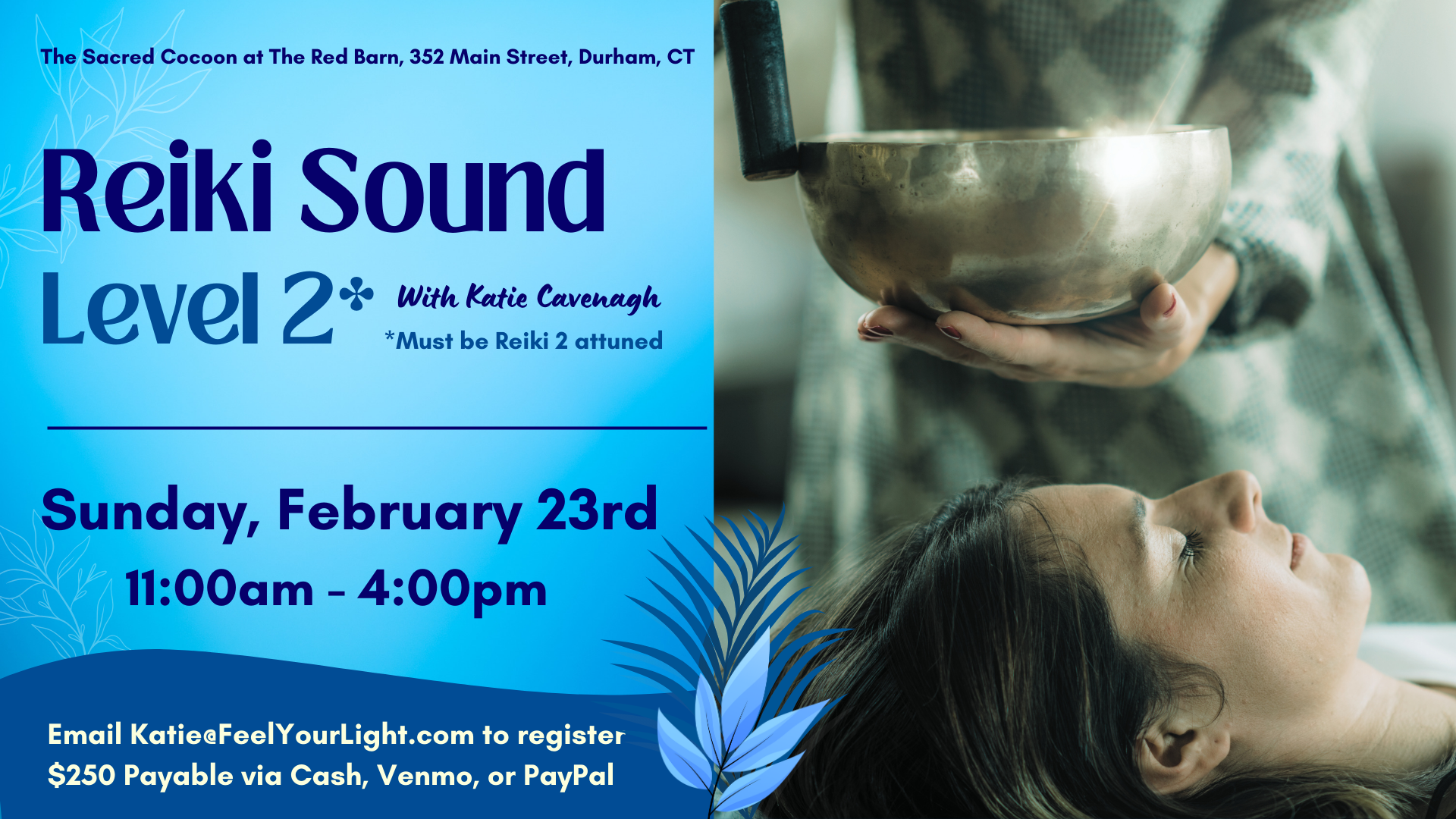 reiki sound level 2 flyer blue