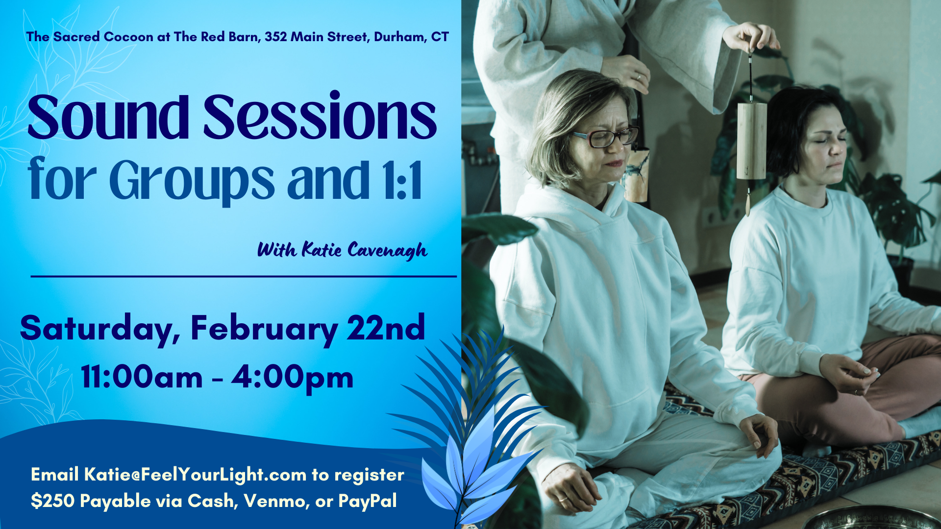 Sound Sessions for Groups and 1:1 blue flyer