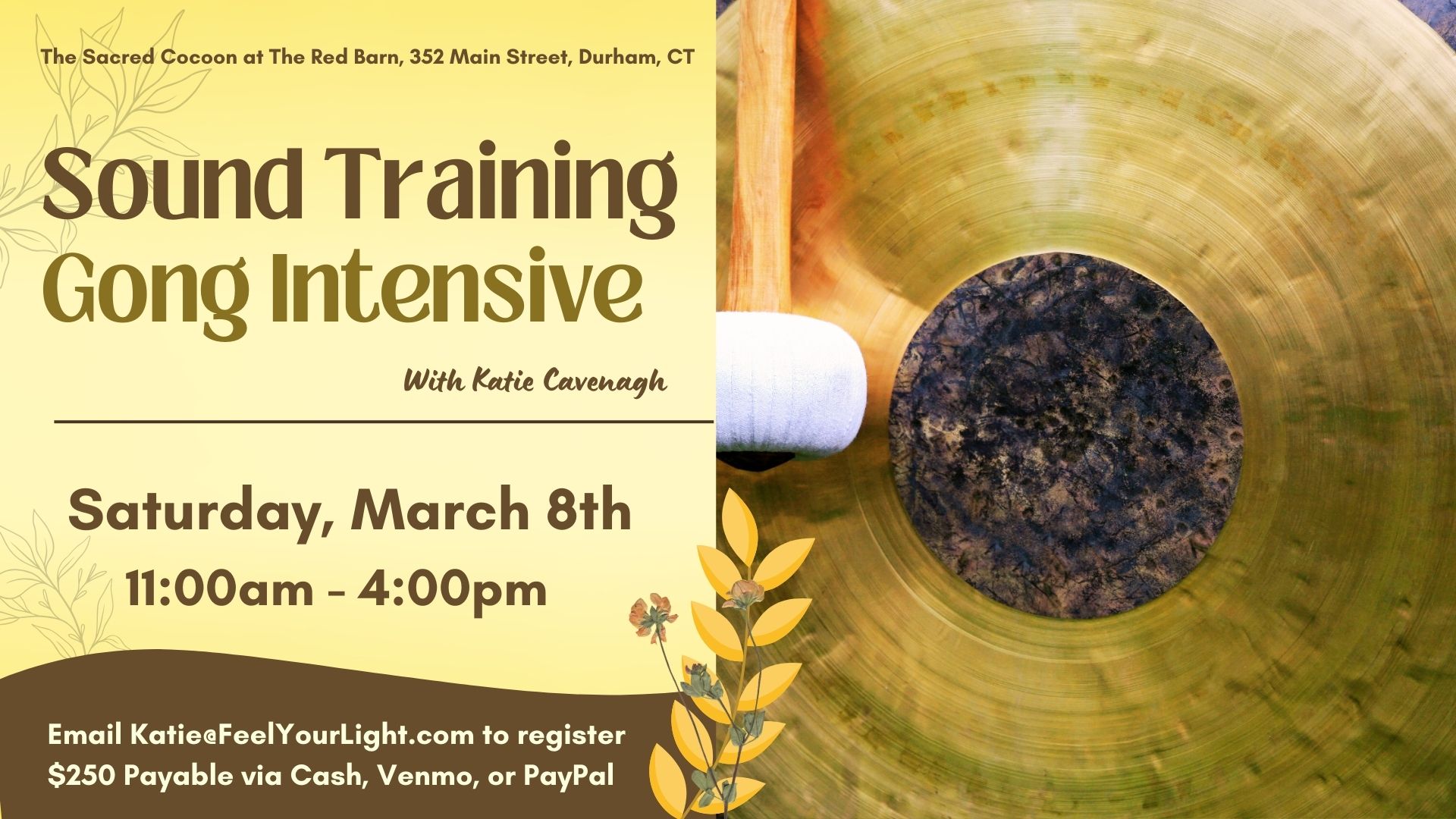 Yellow gong intensive flyer with chau gong and mallet